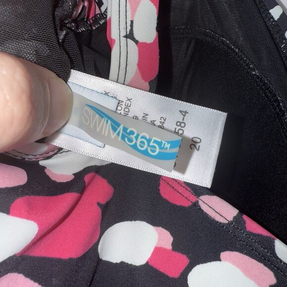 Swim 365 Women’s Speckled Tankini Swim Top Pink Black Size 20 - Picture 6 of 6